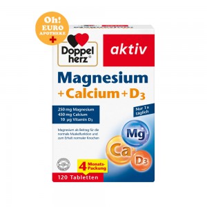 도펠헤르츠 마그네슘+칼슘+비타민D3 [120정] Doppelherz Magnesium+calcium+d3 aktiv Tabletten (120정)
