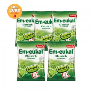 엠오이칼 독일내수용 무설탕 클래식 기침캔디 [75gx5] Em-eukal Classic Cough Sweets [75x5]